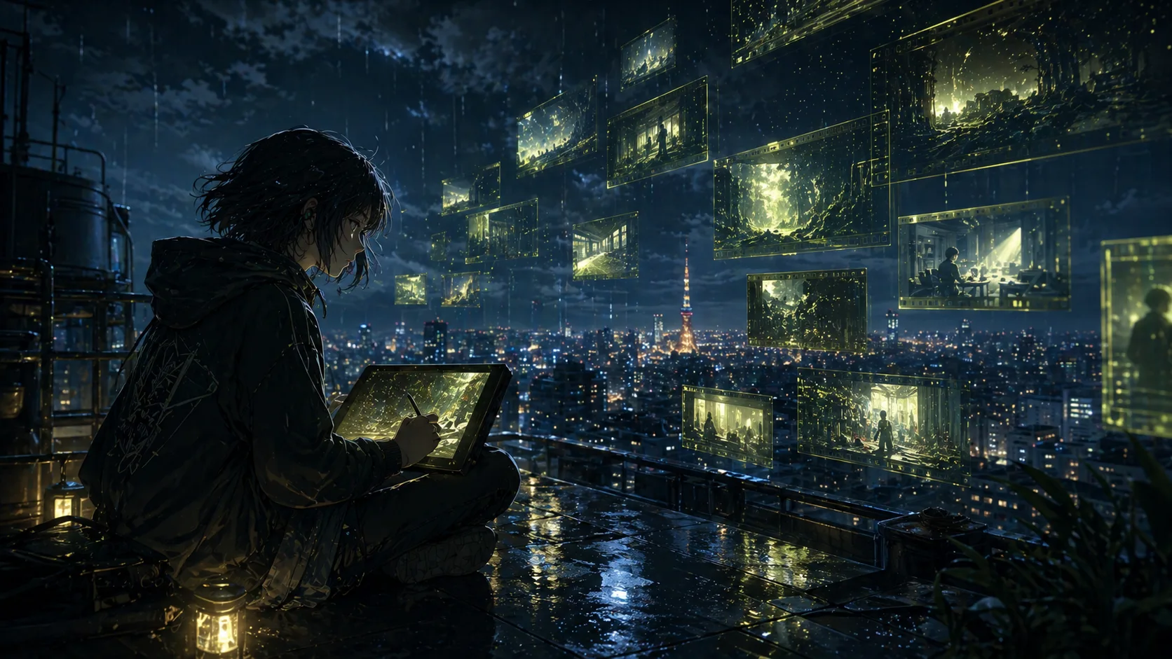 Cinematic anime frame for VEO 3.1 Video
